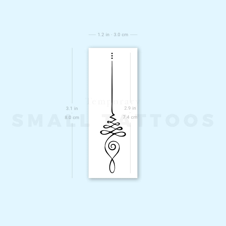 Fine Line Unalome Temporary Tattoo - Set of 3