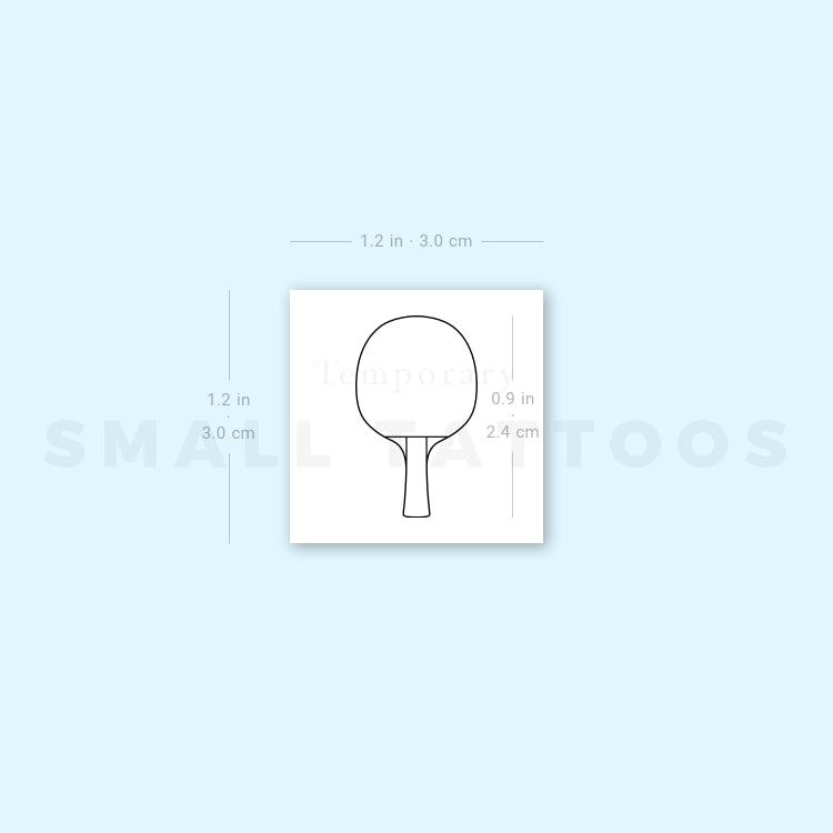 Ping Pong Paddle Temporary Tattoo - Set of 3