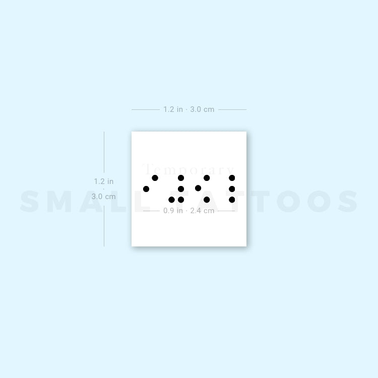 Braille Love Temporary Tattoo - Set of 3