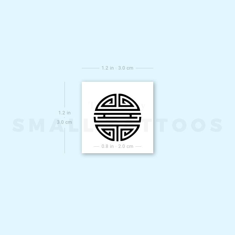 Shou Longevity Symbol Temporary Tattoo - Set of 3