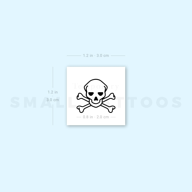 Danger Skull Temporary Tattoo - Set of 3
