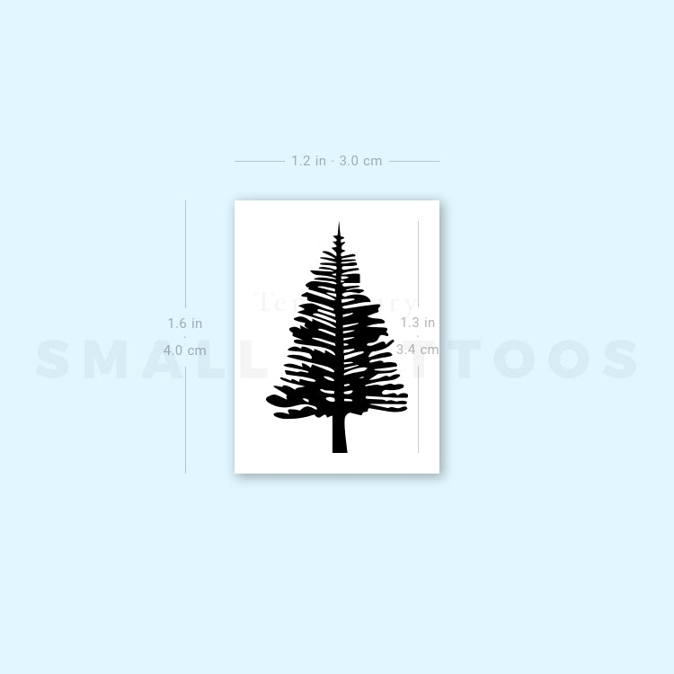 Leafless Pine Tree Temporary Tattoo - Set of 3