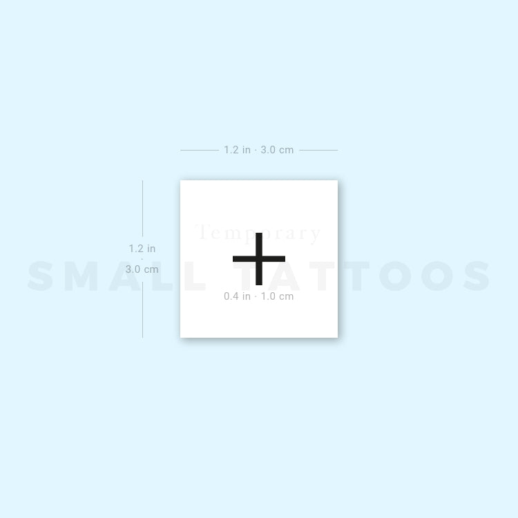 Plus Sign Temporary Tattoo - Set of 3