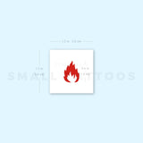 Small Red Fire Flame Temporary Tattoo - Set of 3