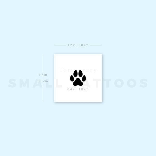 Small Dog Paw Temporary Tattoo (Set of 3)