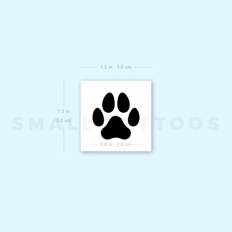 Tatuaje temporal de pata de perro (juego de 3)