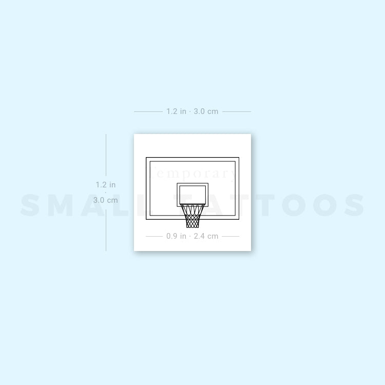 Basketball Backboard Temporary Tattoo - Set of 3