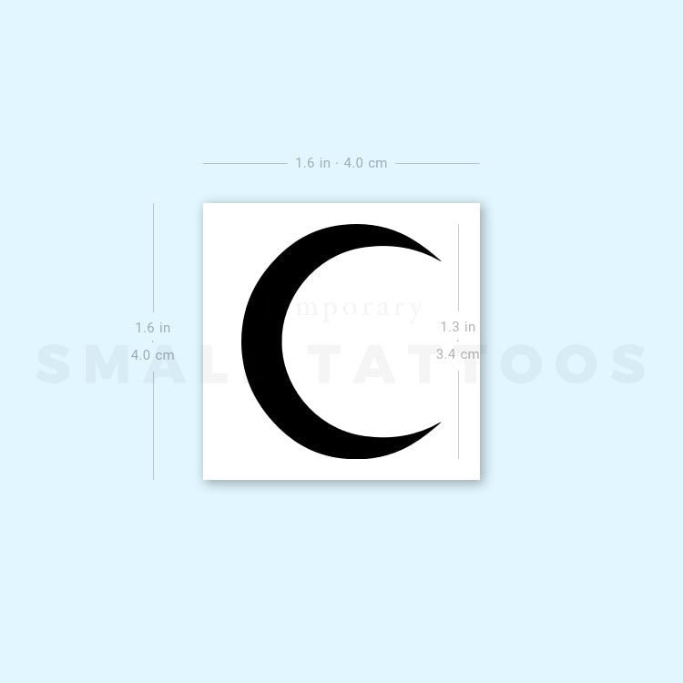 Black Crescent Temporary Tattoo - Set of 3