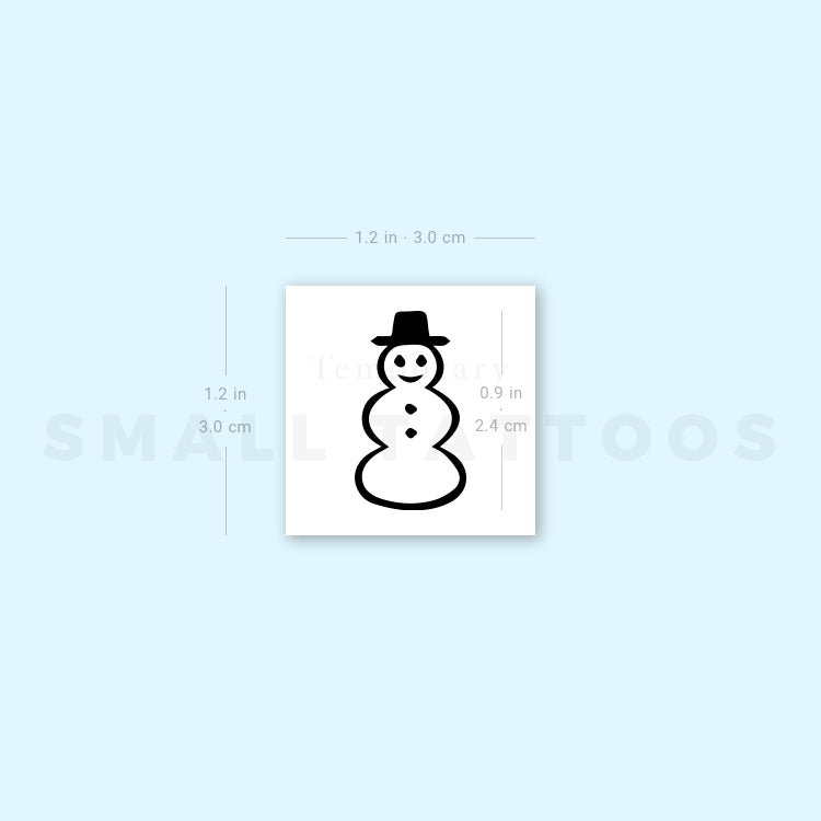 Small Snowman Temporary Tattoo - Set of 3