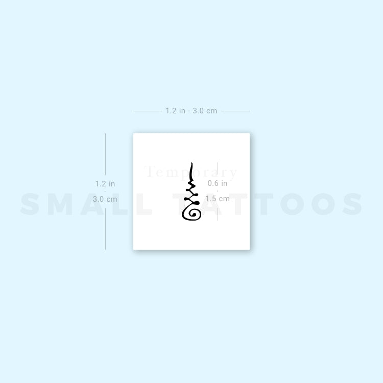 Unalome Khmer Sacred Symbol Temporary Tattoo - Set of 3