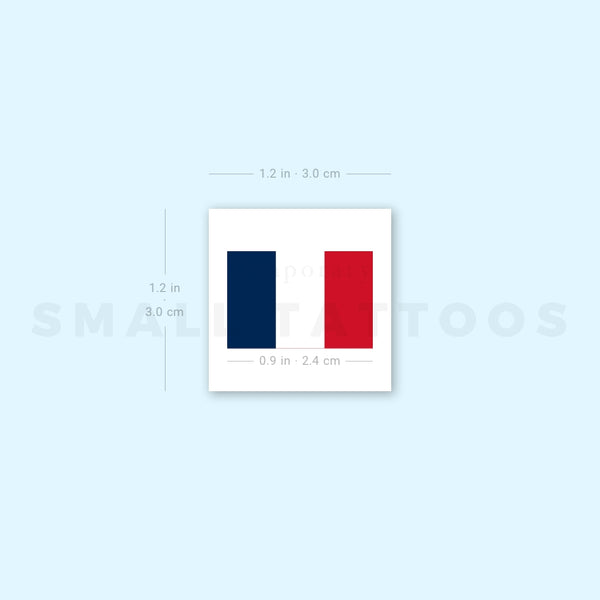 French Flag Temporary Tattoo - Set of 3