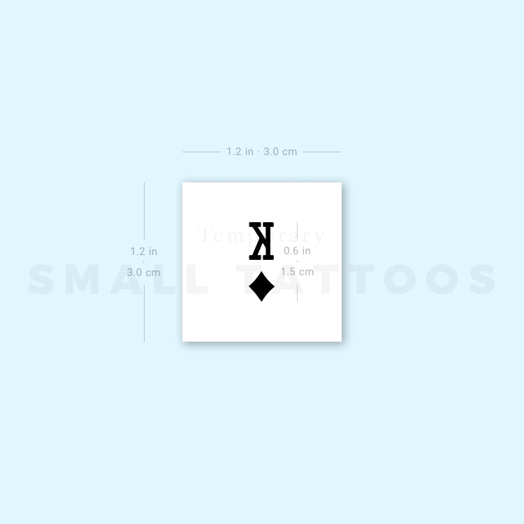 King Of Diamonds Temporary Tattoo - Set of 3
