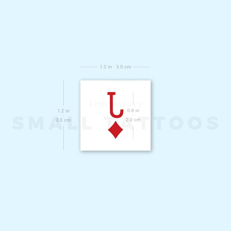 Jack Of Diamonds Temporary Tattoo - Set of 3