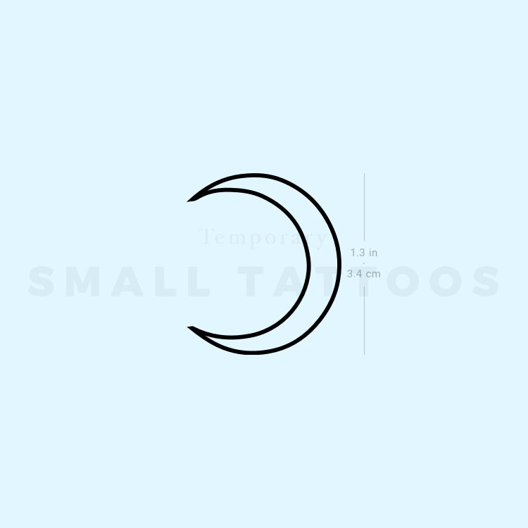 Fine Line Crescent Moon Temporary Tattoo - Set of 3 – Small Tattoos