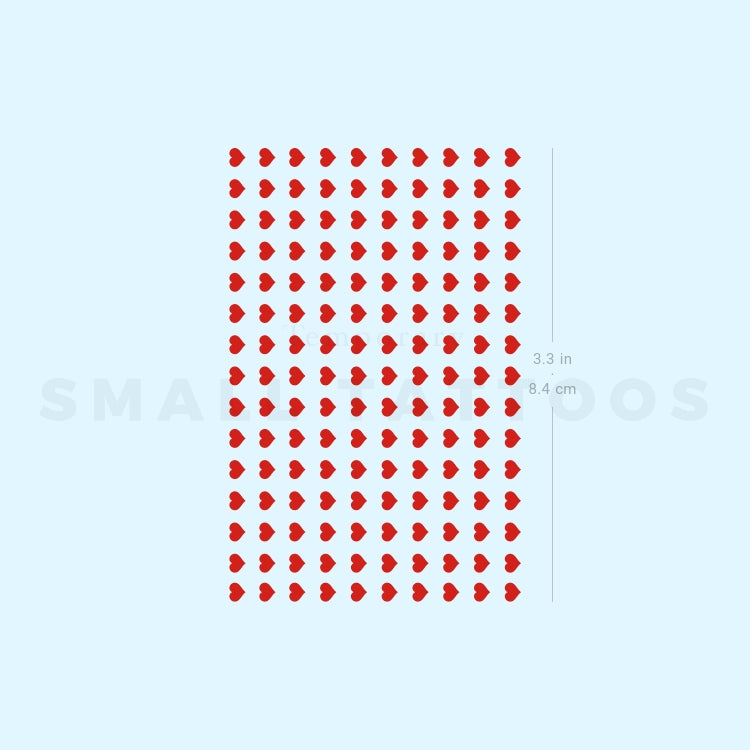 Calcomanías para uñas con corazones rojos