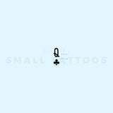 Small Queen Of Clubs Temporary Tattoo - Set of 3