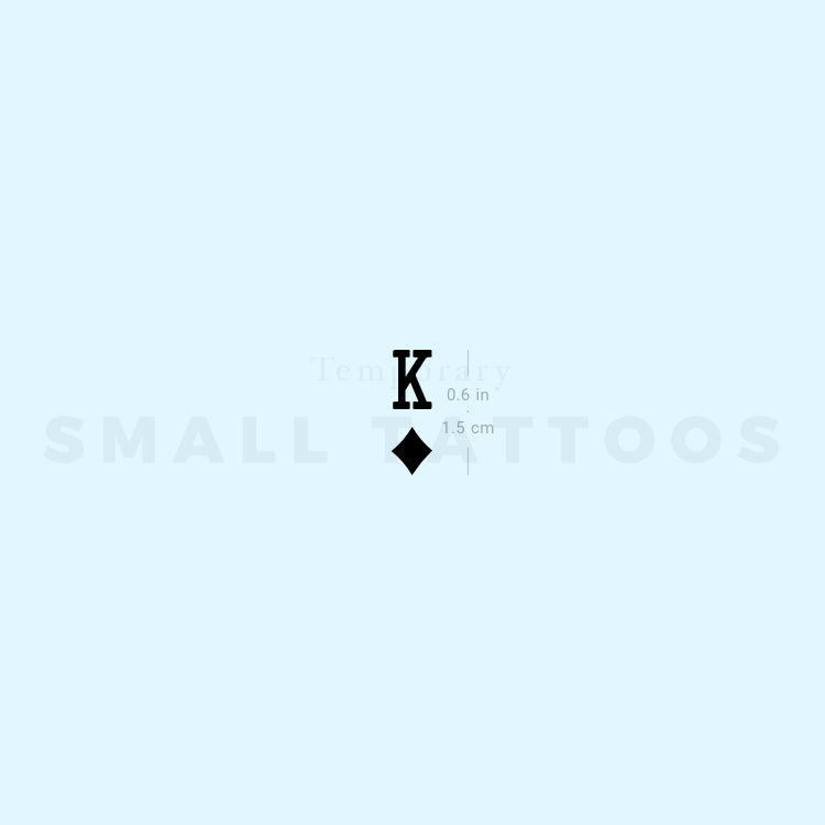 King Of Diamonds Temporary Tattoo Set of 3 Small Tattoos