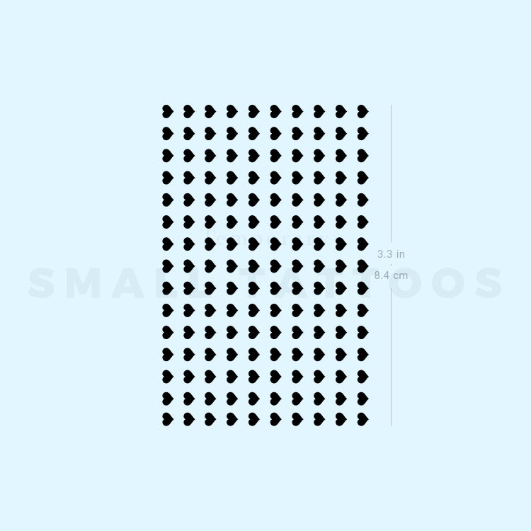 Small Black Hearts Nail Decals Temporary Tattoo