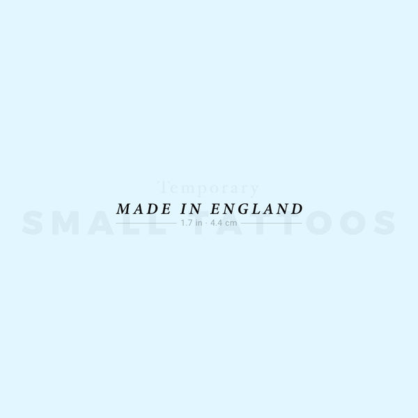 Made In England Temporary Tattoo - Set of 3