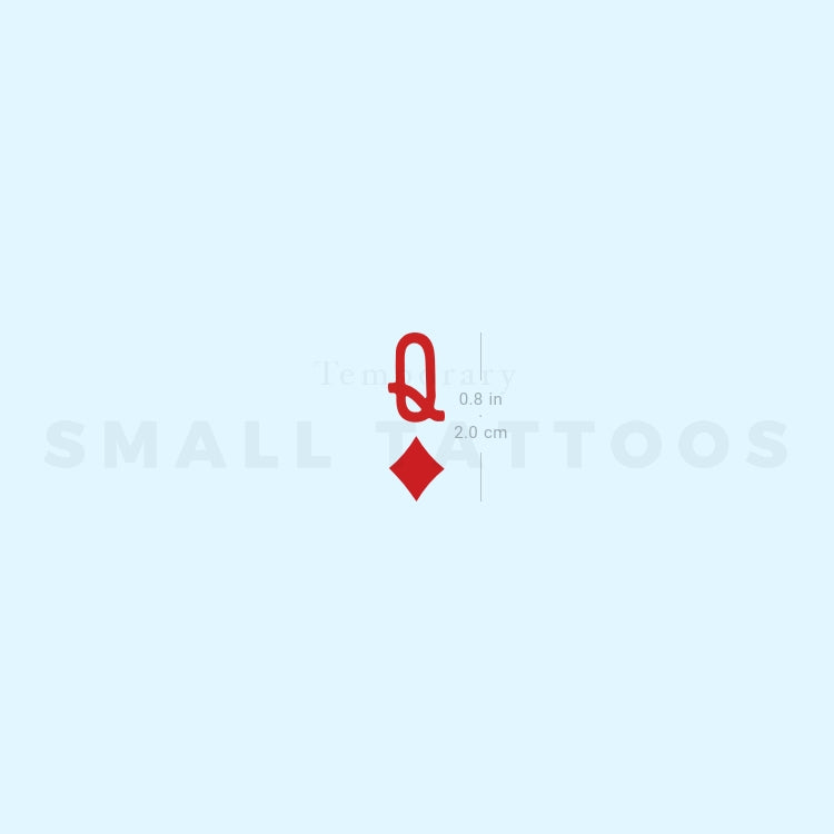 Queen Of Diamonds Temporary Tattoo - Set of 3