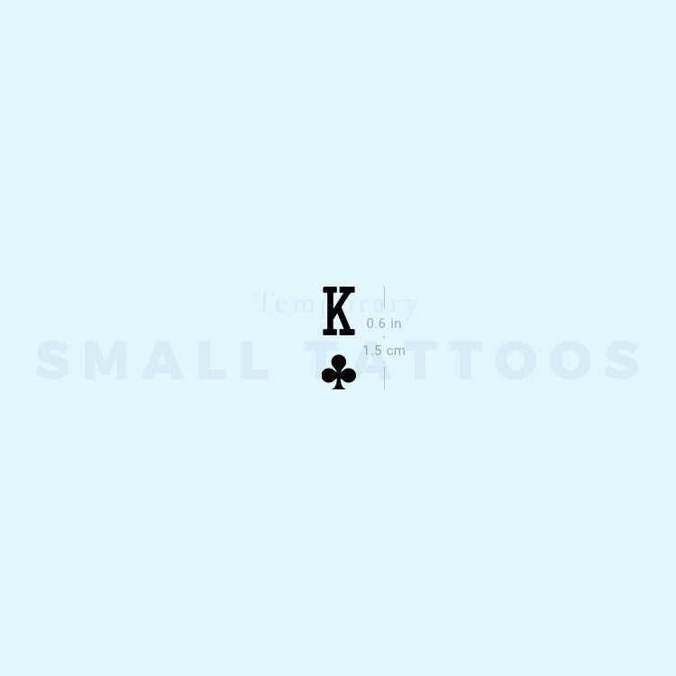 Small King Of Clubs Temporary Tattoo - Set of 3