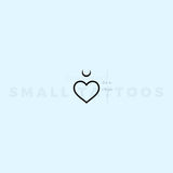 Heart Moon Temporary Tattoo - Set of 3