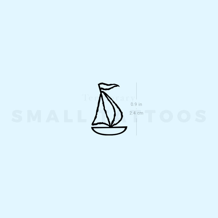 Sailboat Temporary Tattoo - Set of 3