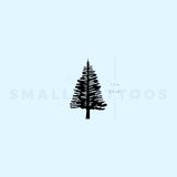 Leafless Pine Tree Temporary Tattoo - Set of 3