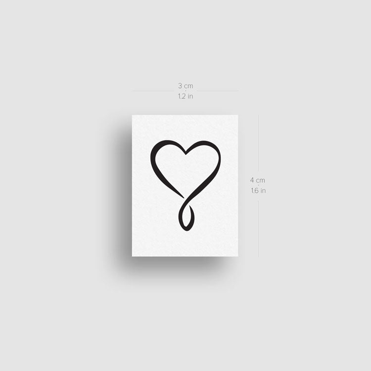 Infinity Heart Temporary Tattoo (Set of 3) – Small Tattoos