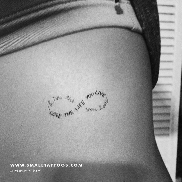 Live The Life You Love Infinity Temporary Tattoo (Set of 3)