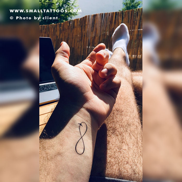 Tatuaje temporal del símbolo del infinito del viajero (juego de 3)