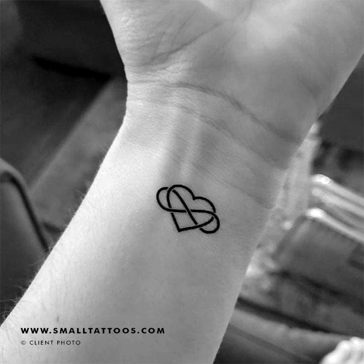 heart infinity tattoo on wrist