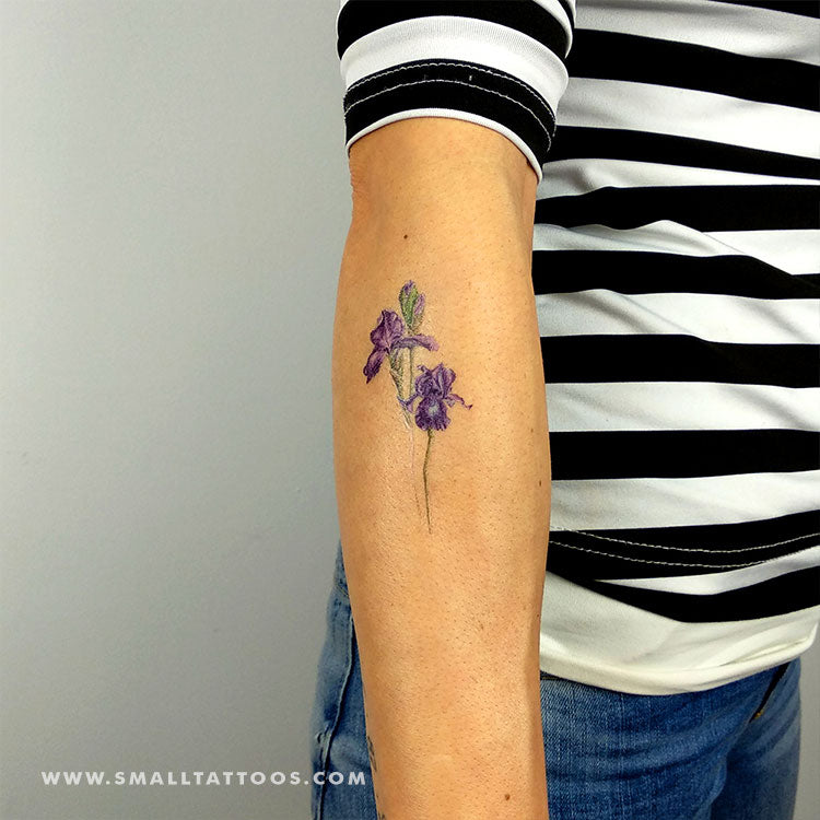 Iris Flower Temporary Tattoo by Mini Lau set of 3 - Etsy