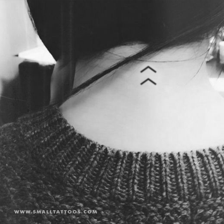Tatuaje temporal minimalista de flecha y chevrón (juego de 3)