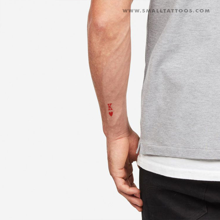 Tatuajes temporales a juego del Rey y la Reina de Corazones (juego de 3)