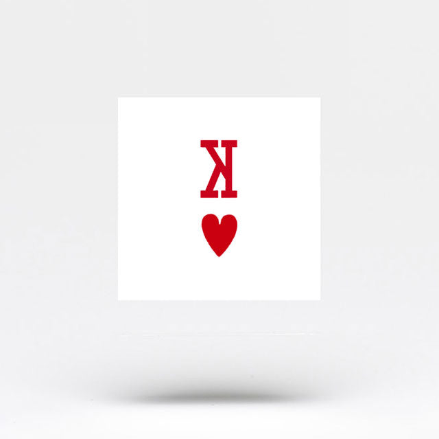 Tatuajes temporales a juego del Rey y la Reina de Corazones (juego de 3)