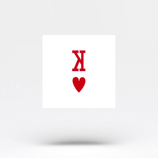 Matching King and Queen of Hearts Temporary Tattoos (Set of 3+3)