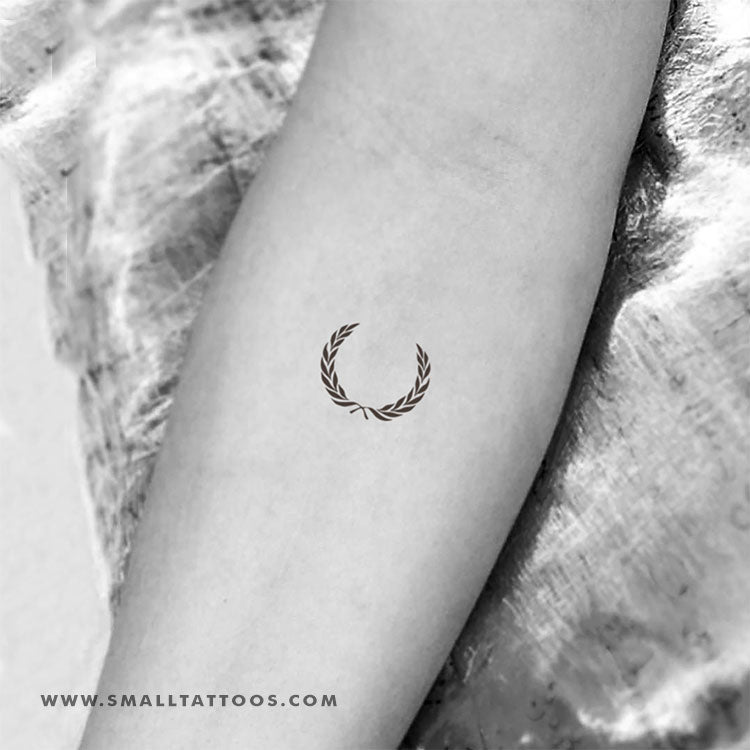 Tatuaje temporal minimalista de corona de laurel (juego de 3)