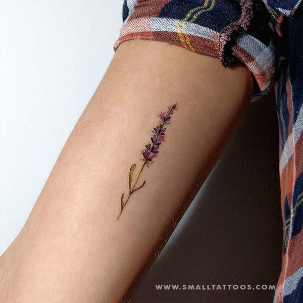 Lavender Temporary Tattoo by Lena Fedchenko set of 3 - Etsy | Lilac tattoo, Lavender  tattoo, Small tattoos