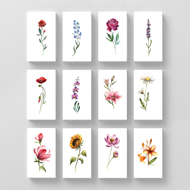 Lena Fedchenko x Little Tattoos Floral Set (Set of 24)