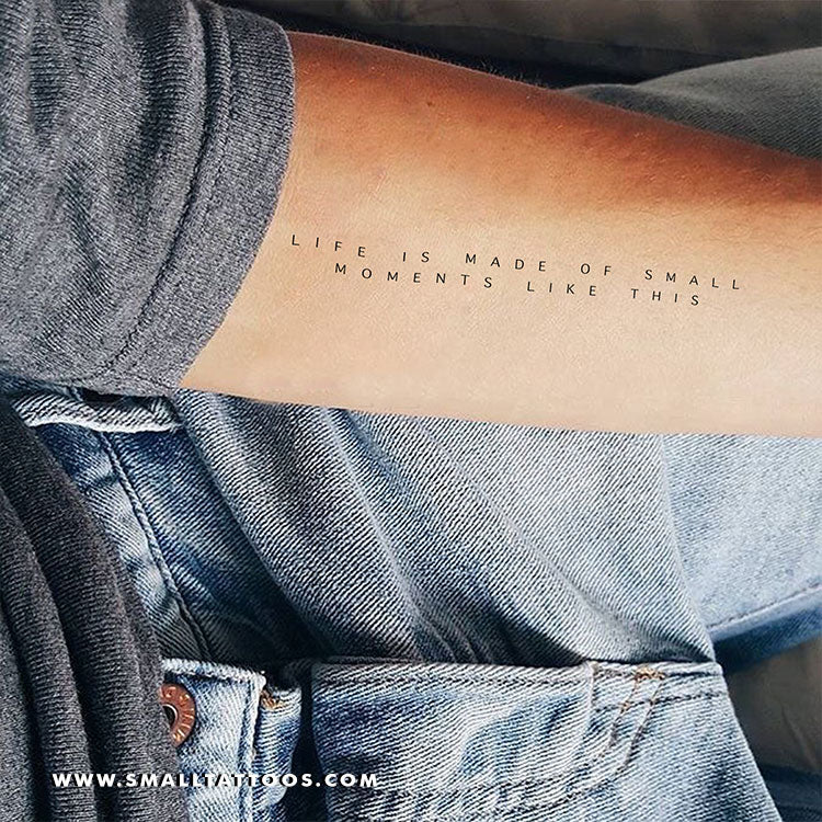 La vida está hecha de pequeños momentos como este tatuaje temporal (juego de 3)