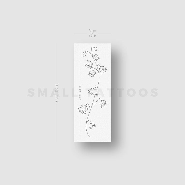 lily of the valley tattoo black and white Fine Line Lily Of The Valley Temporary Tattoo (Set of 3)