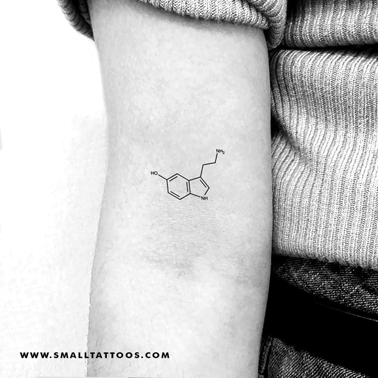 Serotonin Skeletal Formula Temporary Tattoo (Set of 3)