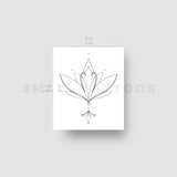Harmlessberry's Fine Line Lotus Flower Temporary Tattoo (Set of 3)