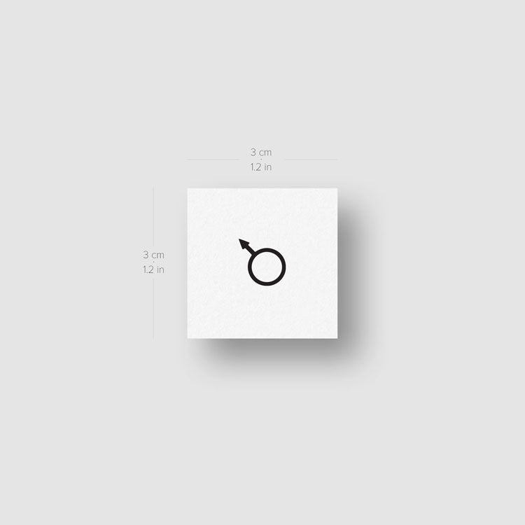 Mars Planetary Symbol Temporary Tattoo (Set of 3)