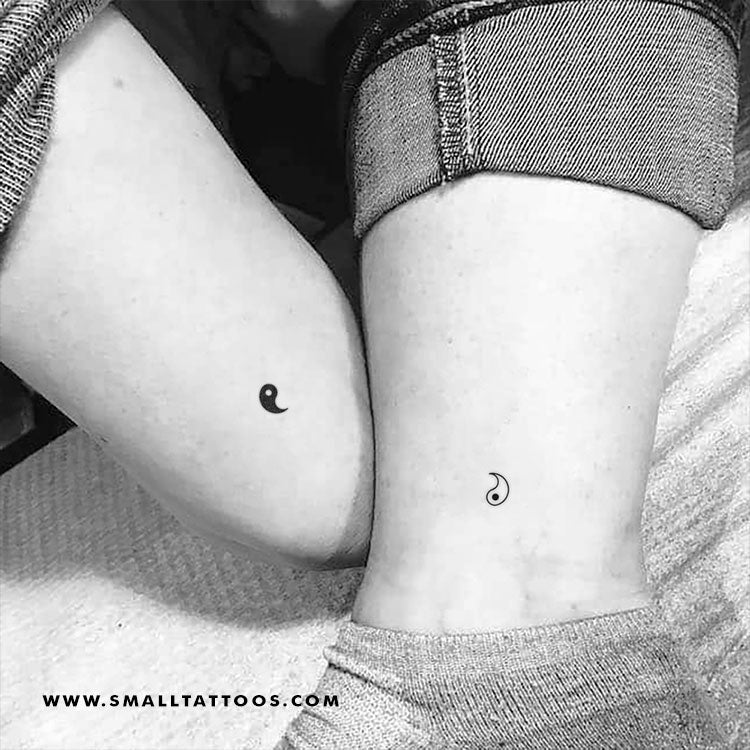Tatuaje temporal Yin Yang a juego (juego de 3)