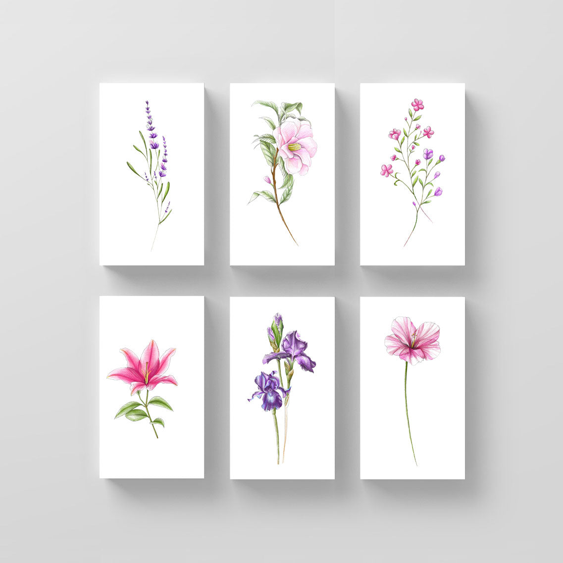 Floral Temporary Tattoo Set by Mini Lau (Set of 12)