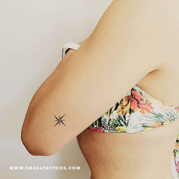 Small Minimalist Compass Temporary Tattoo (Set of 3)