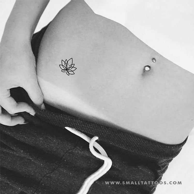 Minimalist Lotus Flower Temporary Tattoo (Set of 3)