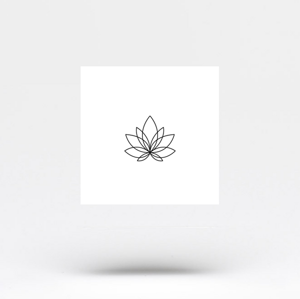 Small Minimalist Lotus Flower Temporary Tattoo (Set of 3)
